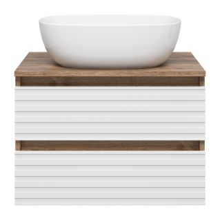 Подвесная тумба под раковину Brevita Dakota DAK-09060-19/01-2Я 60см дуб Галифакс олово/белый