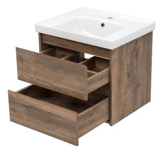 Подвесная тумба под раковину Brevita Dallas DAL-01060-074П 60см дуб Галифакс олово