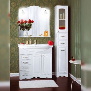 Зеркало с подсветкой Бриклаер Анна 4627125411380 90 см белый