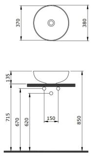 Раковина Berges Ego 181008 38см белый