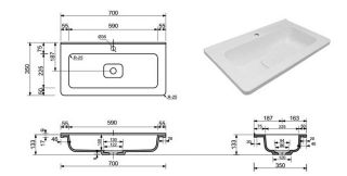 Раковина для мебели Style Line Каре Люкс Мини 70см СС-00002296