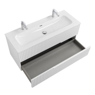 База под раковину Cezares подвесная с двумя выкатными ящиками, Альпака Брашированная, 1200x457x500, DUET-N-1200-2C-SO-AS-P