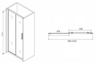 Душевая дверь ABBER Schwarzer Diamant 100см AG30100BH