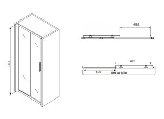 Душевая дверь ABBER Schwarzer Diamant 120см чёрный AG30120BH