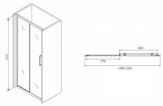 Душевая дверь ABBER Schwarzer Diamant 130см AG30130BH