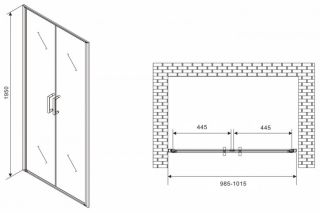 Душевая дверь ABBER Sonnenstrand 100см хром AG04100C