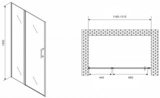 Душевая дверь ABBER Sonnenstrand 120см чёрный AG04120BS