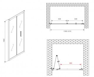 Душевая дверь ABBER Sonnenstrand AG07120B 120см чёрный