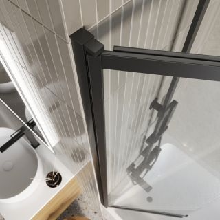 Душевая шторка на ванну BelBagno LUCE-VF-11-100/145-C-NERO черный