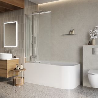 Душевая шторка на ванну BelBagno LUCE-VF-11-100/145-C-Cr хром