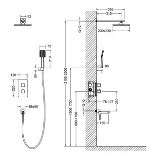 Душевой комплект Timo Petruma SX-5049/17SM с термостатом золото матовое