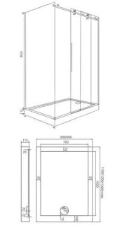 Боковая часть Good Door Puerta SP-80 -C-CH стекло прозрачное