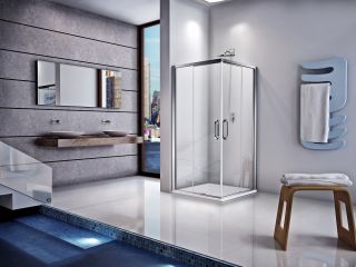 Душевой уголок Good Door Antares CR-100-W-CH стекло прозрачное с рисунком Волна