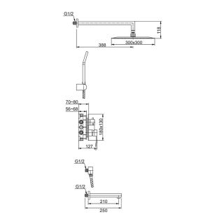 Душевой комплект Gappo G7102 хром