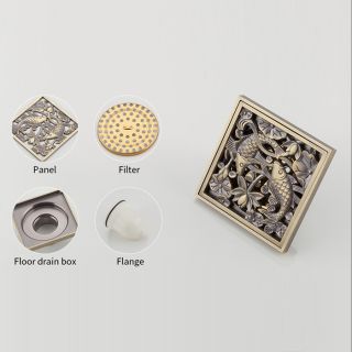 Душевой трап Gappo G81002-4 бронза