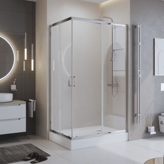 Душевой уголок прямоугольный, хром BelBagno UNO-195-AH-2-120/100-C-Cr