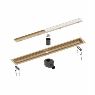 Душевой лоток Timo Drain System DS230207/17 70см с двусторонней панелью plate под плитку золото матовое