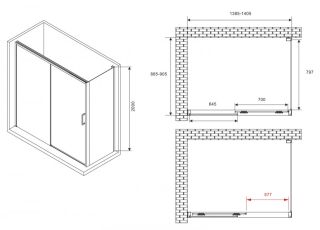 Душевой уголок ABBER Komfort AG93140-S92 140x90см хром