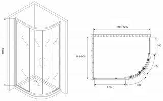 Душевой уголок ABBER Schwarzer Diamant AG01129B 120x90см чёрный