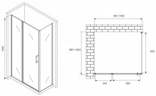 Душевой уголок ABBER Sonnenstrand 100x100см хром AG04100S-S100