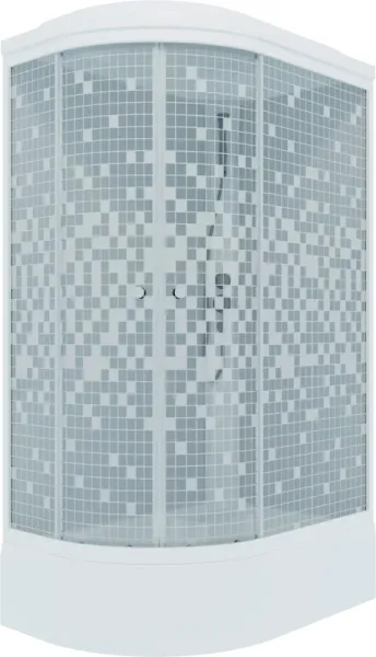 Душевая кабина Triton Коралл Щ0000038533 правая 120x80 см профиль белый стекло мозаика