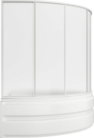 Шторка на ванну Bas Алегра R 1500х1000  (4 ств. пластик) правая