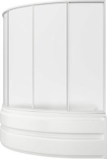 Шторка на ванну Bas Алегра R 1500х1000  (4 ств. стекло) правая