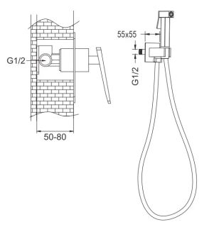 Гигиенический душ со смесителем Rose R1605Q бронза