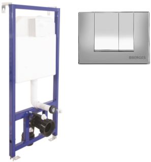 Инсталляция для унитаза Berges Novum S2 с кнопкой матовый хром 040242