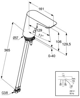 Электронный смеситель для раковины Kludi Balance белый 5220091