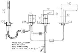 Смеситель на борт ванны Rav Slezak Loira LR565.5PZ золото