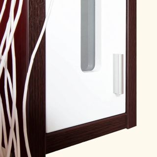 Зеркальный шкаф с подсветкой Бриклаер Бали 4627125411816 левый 62 см венге/белый