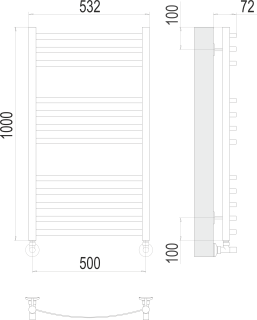 Полотенцесушитель водяной Terminus Авиэль П12 500х1000