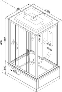 Душевая кабина AvaCan EM 4517 стандартная 170x90 см