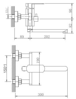 Смеситель для ванны Haiba HB60806 сталь
