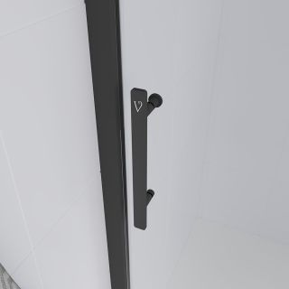 Душевая дверь Veconi Evo 100 B, 1600x1950, черный матовый, стекло тонированное матовое