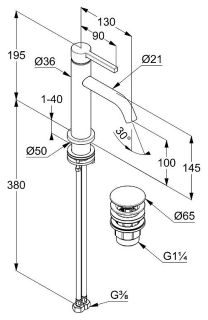 Смеситель для раковины Kludi Nova Fonte Pura 202890515 хром