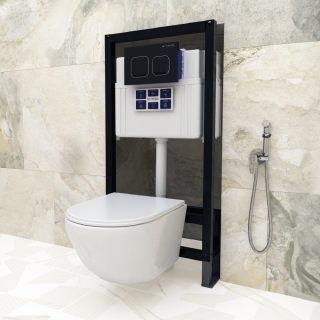 SET Инсталляция Sava Free Standing + клавиша смыва BETTOSERB SFS40006481 матовый черный BRICKS