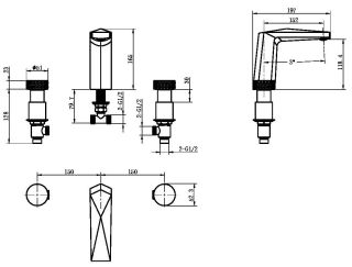 Смеситель для раковины Boheme Venturo 150-WCR-DIAMOND белый/хром