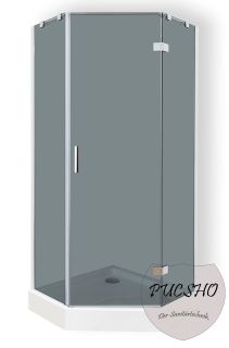 Душевой уголок Pucsho Trapez Grey 331 И0000098 100x100 с поддоном Ap 310