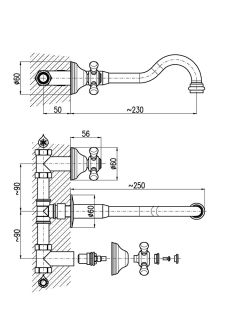 Смеситель для раковины Rav Slezak Morava retro MK131SM бронза