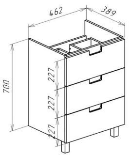 Тумба под раковину Bellezza Пегас 50см бежевый 00000011169