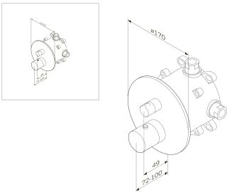 Смеситель Am.pm Like F8085500 для душа с термостатом