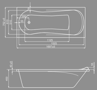 Santek Каледония 170х75 прямоугольная белая 1WH302391