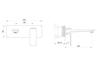 Встраиваемый смеситель для раковины Wonzon & Woghand Edge WW-88869003-CR хром