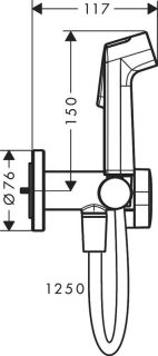 Гигиенический душ Hansgrohe Bidette S 1jet  29230670 черный
