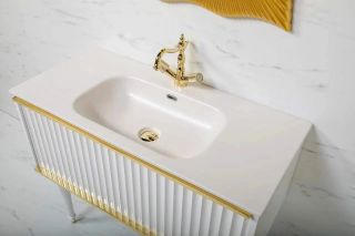 Тумба под раковину Armadi Art Vallessi Avangarde Canale 80см белый/хром 843-080-WCR