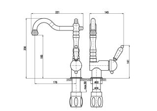 Смеситель для кухни Rav Slezak Labe L508.5/8SM бронза