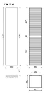 Шкаф-пенал подвесной Sancos Folk PFL35CP 35 см капучино