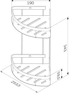 Полка для душа AM.PM Sense L A7454200 угловая